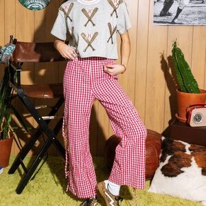 QUEEN OF SPARKLES Grey Scattered Baseball Bat Crop Top